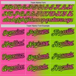 Özel Neon Yeşil Pembe-Siyah Otantik Degrade Moda Beyzbol Forması