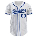 Özel Beyaz Royal Pinstripe Royal Orijinal Beyzbol Forması Özel Beyaz Royal Pinstripe Royal Orijinal Beyzbol Forması